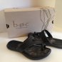 BOC Laurina Black Toe Wrap Flip Flop Sandals 7/38 w/Box Born Concepts EC