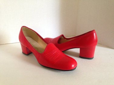 candy apple red pumps