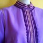 vtg 70s Lavender Maxi Hostess Dress Ethnic Tribal S/M Party Evening Hippie Boho