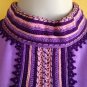 vtg 70s Lavender Maxi Hostess Dress Ethnic Tribal S/M Party Evening Hippie Boho