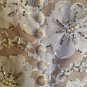 Vtg 70s Illusion Lace Maxi Hostess Dress Wedding Gown Beads/Sequins S/M Couture