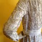 Vtg 70s Illusion Lace Maxi Hostess Dress Wedding Gown Beads/Sequins S/M Couture