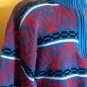 vtg 80s/90s Obermeyer Half Zip Mens Ski Lodge Resort Rival Sweater M Blue Red