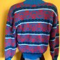 vtg 80s/90s Obermeyer Half Zip Mens Ski Lodge Resort Rival Sweater M Blue Red