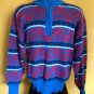 vtg 80s/90s Obermeyer Half Zip Mens Ski Lodge Resort Rival Sweater M Blue Red