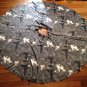 vtg 50s Circle Skirt Dramatic Dark Spooky Mansion Tree Novelty Print Halloween S