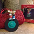 1990 Enesco Jingle Bell Rock Christmas Ornament 50s Style Rockabilly Mice Record