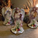 Royal Albert Musical Angel Christmas Ornaments Set/3 Old Country Roses w/Box