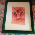 Barbara Easley Watercolor Green Eyed Cat Print Signed & Numbered 4/100