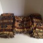 vtg Retro TasteMaker 9pc Bath & Hand Towel Set Brown Black Tribal Batik Floral