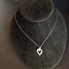 Beautiful Jacmel JCM Solid White 10k Gold Diamond Heart Pendant Delicate Chain