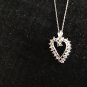 Beautiful Jacmel JCM Solid White 10k Gold Diamond Heart Pendant Delicate Chain