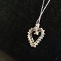 Beautiful Jacmel JCM Solid White 10k Gold Diamond Heart Pendant Delicate Chain