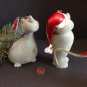 Set/4 Cute Tails Flocked Cat Kissing Kitty Christmas Ornaments Mistletoe Santa