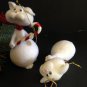 Set/4 Cute Tails Flocked Cat Kissing Kitty Christmas Ornaments Mistletoe Santa