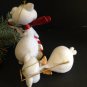 Set/4 Cute Tails Flocked Cat Kissing Kitty Christmas Ornaments Mistletoe Santa