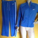 IZOD Blue White Breathable Jogging Track Workout Set Suit Pants Jacket M/L Sweat