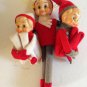 Rare vtg Hugging Set/3 Knee Hugger Elves Elf on the Shelf Boys Striped Hat Felt