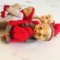 Rare vtg Hugging Set/3 Knee Hugger Elves Elf on the Shelf Boys Striped Hat Felt