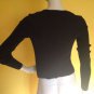 Cache Sequined Leopard Animal Print Soft Cardigan Sweater Knit LW Top Black Gold