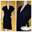Gorgeous Amanda Smith Faux Black Wrap Dress Career 12p 12 Petite EC