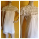 SABO Skirt White Lace Peek-a-Boo Low Cut Mini Dress Bridal Beach Sheer NWT 6