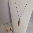 Unique Wooden Spiral Pendant and Earrings Set Clip On Modern