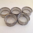 Set/5 Bailey Banks & Biddle Crystal Silver Plate Salt Cellars/Dips Bowls Open