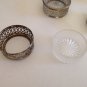 Set/5 Bailey Banks & Biddle Crystal Silver Plate Salt Cellars/Dips Bowls Open