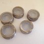 Set/5 Bailey Banks & Biddle Crystal Silver Plate Salt Cellars/Dips Bowls Open