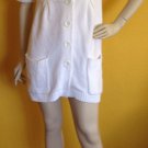 White House Black Market Short Sleeve Button Front Mini Sweater Dress Cardigan S