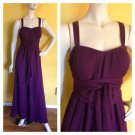 Jenny Yoo Plum Crinkled Silk Chiffon Maxi Long Dress Gown Convertible Straps 12