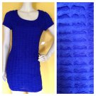 Forever 21 Stretch Tier Ruffle Royal Blue Bodycon Cocktail Occasion Dress M NWT