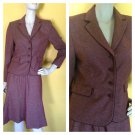 Amanda Smith Petite Tweed Style Rayon Blend Skirt Suit Reddish Brown 6P