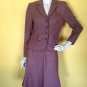 Amanda Smith Petite Tweed Style Rayon Blend Skirt Suit Reddish Brown 6P