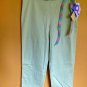 NWT QVC Light Green Stretch Cotton Spring Summer Pants Casual 14 Larkspur