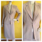 NWT DRESSBARN Skirt Suit Stitch Detail Khaki Beige Jacket 8 Career Business