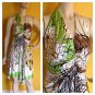 Chetta B 100% Silk Asymmetrical Hem Halter Dress Front Slit Tropical Print 6