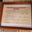 Antique 1899 MONON Route CI&L RR Freight Receipt Brookston Ind Framed