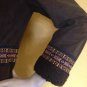 vtg 70s Boho Princess Suede Ethnic Faux Persian Lamb Trim Coat Espresso XS/S