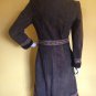 vtg 70s Boho Princess Suede Ethnic Faux Persian Lamb Trim Coat Espresso XS/S