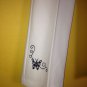 vtg 70s White Polyester Butterfly Embroidery Leisure Disco Pant Suit Blazer S/M