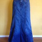 GAP Jeans Denim Long Maxi Panel Skirt No Slits Vents Modest 6 32x37 Pencil Flare