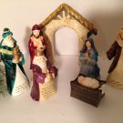 Gorgeous 7pc Nativity Set w/Matthew Luke Bible Verses Christmas Decor 6-7"