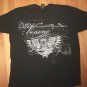 STRUCTURE BLACK WITH WHITE/SILVER SKULL W/  WINGS T-SHIRT~LARGE