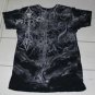STRUCTURE BLACK WITH WHITE/SILVER SKULL W/  WINGS T-SHIRT~LARGE