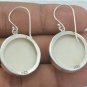 Hand Carved Awesome Moon Face Natural Buffalo Bone 925 Sterling Silver Earrings