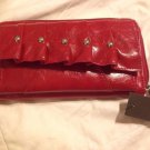 NWT KENNETH COLE REACTION Organzizer $60 RED LEATHER CLUTCH WALLET