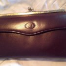Beautiful Burgundy Leather Small Coin Purse checkbook holder  By Etienne Aigner