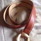 HENRI BENDEL Belt Brown Calfskin Leather Gold Buckle size Small Vintage Italian